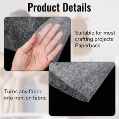 20 Sheets Fusible Webbing for Fabric Applique 8×12 Inch 8X12 Inches, white