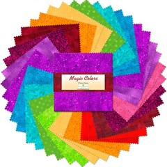 Magic Colors ~ 42 5″ Squares ~ Wilmington Prints ~ Bright Rainbow Cham Pack