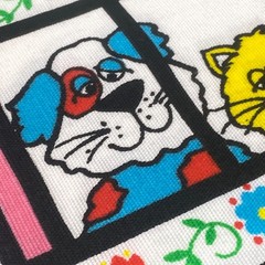 Vintage Spring Mills Animal Train Set Fabric Panel Cut n Sew Zoo Pillow 5671 MCM