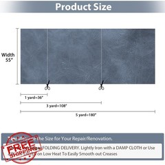 Konelia Blue Grey Faux Leather 1 Yard