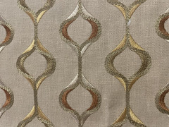 EMBROIDERED LINEN BLEND MULTIPURPOSE HOME DEC FABRIC- 1 3/8 yards