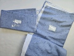 Y2k Fabric Traditions Blue Cotton Flannel Sewing Fabric 2pc 43″w X 2.3yd & 39×21