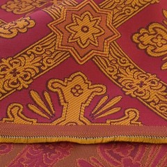 Elegant Jacquard Fabric Red Gold By Yard For Liturgical Vestment Home DIY Sewing