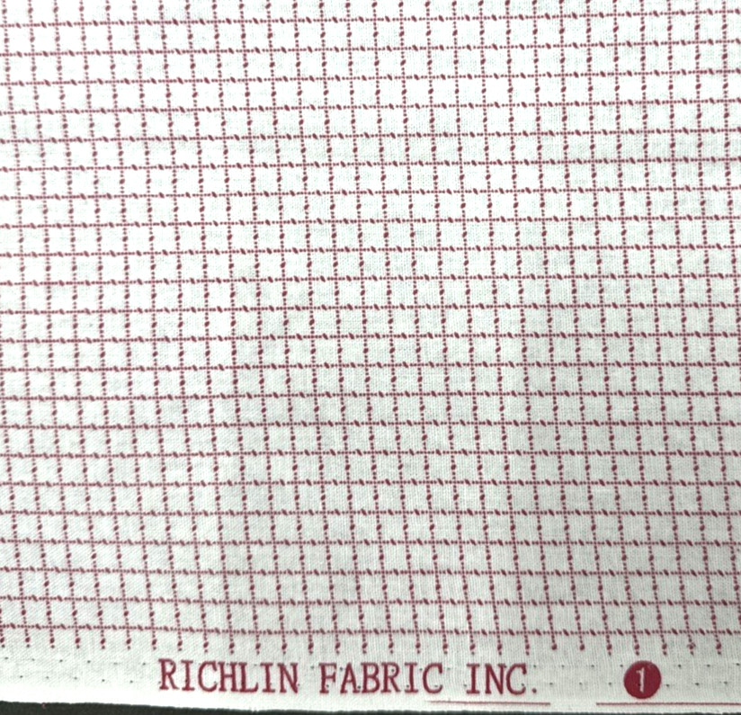 Red White 3/8″ Check Cotton Fabric Richlin Fabric BTHalfY #34