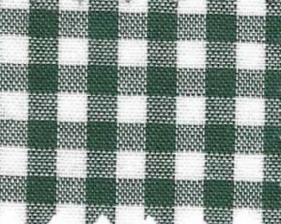 Richlin Fabric ~ Gingham 60″ ~ 65% Poly/35% Cotton ~ 1/4″ Hunter Grn ~ per 1/2yd