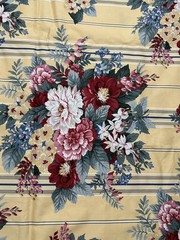 Ralph Lauren Upholstery Fabric 77 X 42.5 Yellow Red Floral Blue Stripes