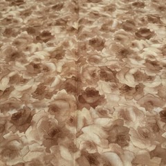 Unbranded Cotton Fabric “Color Collage” Floral Brown/Cream 36” x 42”