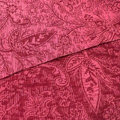 Fabric 2 Yards and 7 Inches Deep Pink Paisley Lace Look Slight Stretchy Pretty