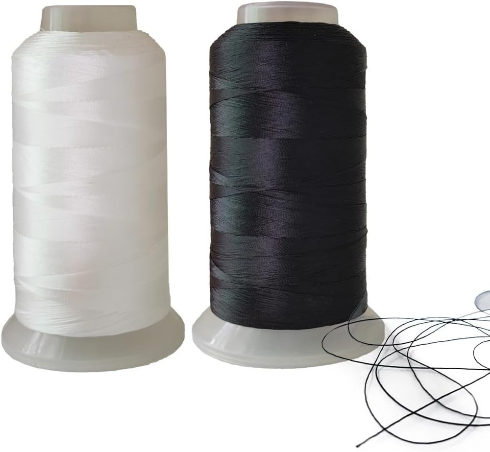 Bonded Thread Heavy Duty Upholstery Polyester Sewing 1 White and 1 Black