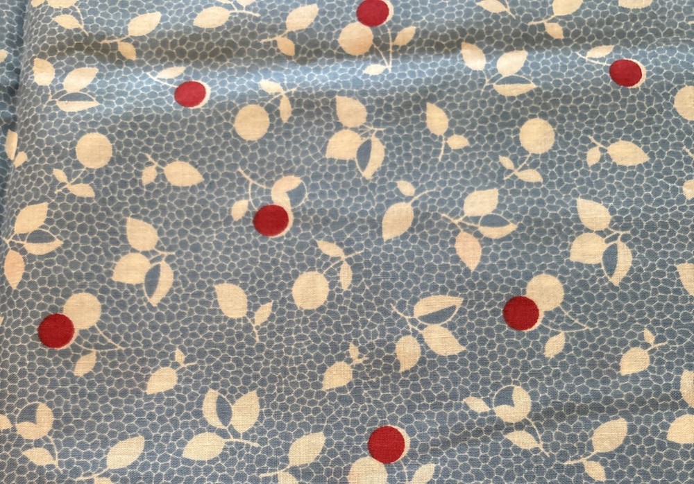 Unbranded Cotton Fabric “Cherry Print w/ Honeycomb Background” 36” x 43”