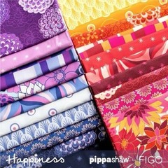FIGO Fabrics Happiness by Pippa Shaw Jelly Roll 40 Pc. 2.5″ Cotton Floral NIP