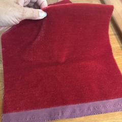 DESIGNER PLUSH MOHAIR RED VELVET WOOL MULTIUSE FABRIC SAMPLE 11″X20″