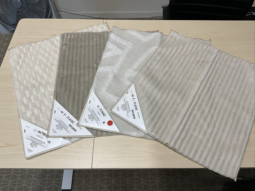 4 Pack 17” X 19” Upholstery Sample Cream Faux Furs