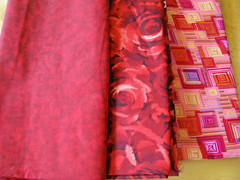 4.25 Yards Cotton Fabric Roses Maywood Studio, Metro Bemartex, Red Brick