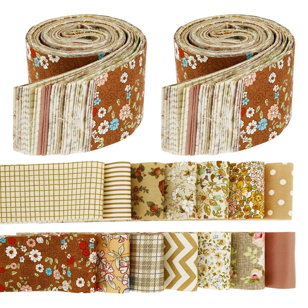 84 PCS Jelly Roll Fabric Strips Soft Cotton Quilting 2.48×19.69 Inch PreCut