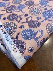 Peachy Pink Cotton Fabric Free Spirit Westminster Fibers Indigo BTY 44 Knitters