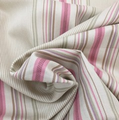 2 Yards Stripe in Pink and Beige Lightweight Home Decor Fabric