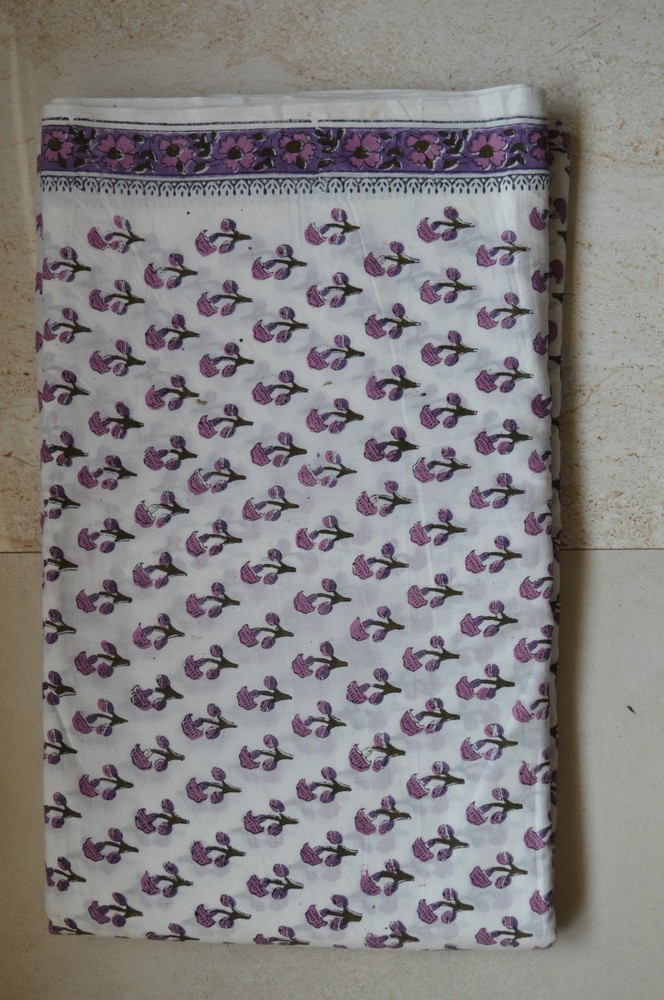 4 Yard New Hand Block 100%Cotton Floral Fabric NO TARRIF CHARGES 100% ✅ZK-102