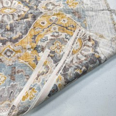 convington upholstery fabric cotton gray yellow floral louts 55×98 2.75yards