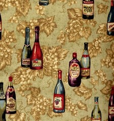 BUY THE YARD – 100% Cotton Bottles of Wine