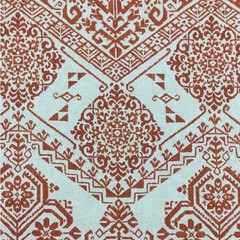 4 Yard Cut of Burnt Orange and Natural Ikat 100% Cotton Home Decor Fabric