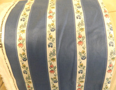 Waverly Cotton Blue Tuxedo Fabric Screen Print 54″x 3.3 Yds Scotch Guard Stripe
