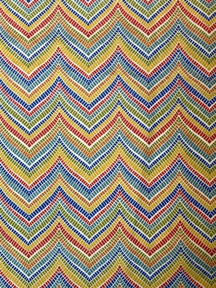 Multicolor Chevron Original Screen Print Solarium Richloom 54X41 Rozelle Garden