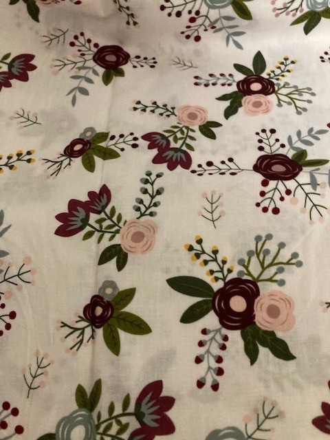 Brother Sister Design Studio – Pink & Maroon Floral Print – Pretty Print – 1 1/2