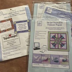 June Tailor Ink Jet Printable, Freezer Paper Quilt Label Fabric Sheets Iron On