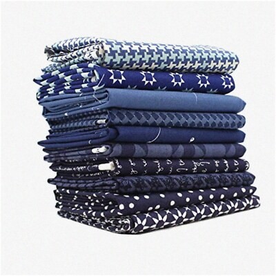 Midnight Indigo Cotton Fabric Collection 10 Fat Quarters