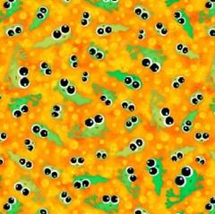 Hip Hop Tadpoles Golden Yellow Cotton Fabric