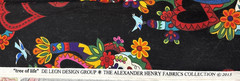 Alexander Henry Tree of Life Day of the Dead Black Cotton Fabric BTY #68