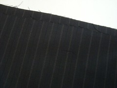 3 yds Luxury Wool Fabric Super 120s Suiting 9 oz Black stripe 109″ BTP