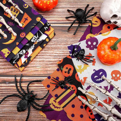 20 Pieces 10 X 10 Inch Halloween Fabric Quilting Bat Pumpkin Skull Print Patchwo