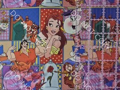 Custom 100% Cotton Woven Fabric Disney Belle Beauty And The Beast 1/4 Yard 9×56