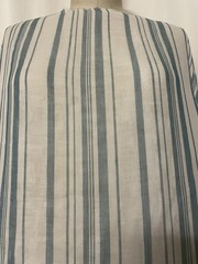 Premium Double Layer Fine Cotton Gauze Teal Blue Stripes Fabric By The Yard 56″W