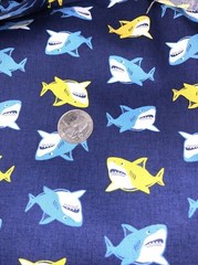 Robert Kaufmann Sevenberry Petite Sharks Cotton Fabric Sold by the Yard