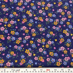 Florals on Navy Blue Unbranded Cotton Fabric by the HALF YARD 18″ x 44″