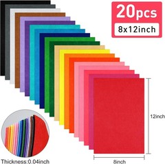 Felt Craft Sheet Set – 20 Assorted Colors 8×12