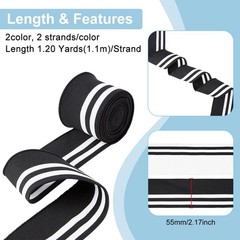 Stretch Rib Cuff Knitted Fabric Stripes Pattern 43.3×2 Inch Sewing 4 Strands