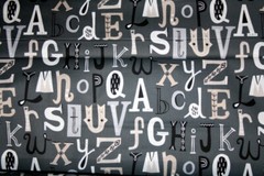 DREAM – A STYLISH ALPHABET ON GRAY FROM WINDHAM FABRICS – 100% COTTON FABRIC