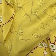 Pacific Fabric Printers 1980 Designs by Shoji Yellow Plum Blossom Fabric 4 Yds