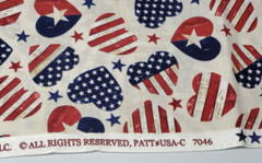 Patriotic Heart Toss Fabric 1 Yard Timeless Treasures SoHo Stars Stripes Flag