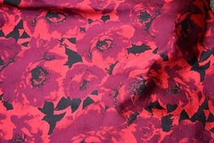 Roses Glossy Italian Jacquard in Black, Burgundy, and Red! Gorgeous and Rich!!