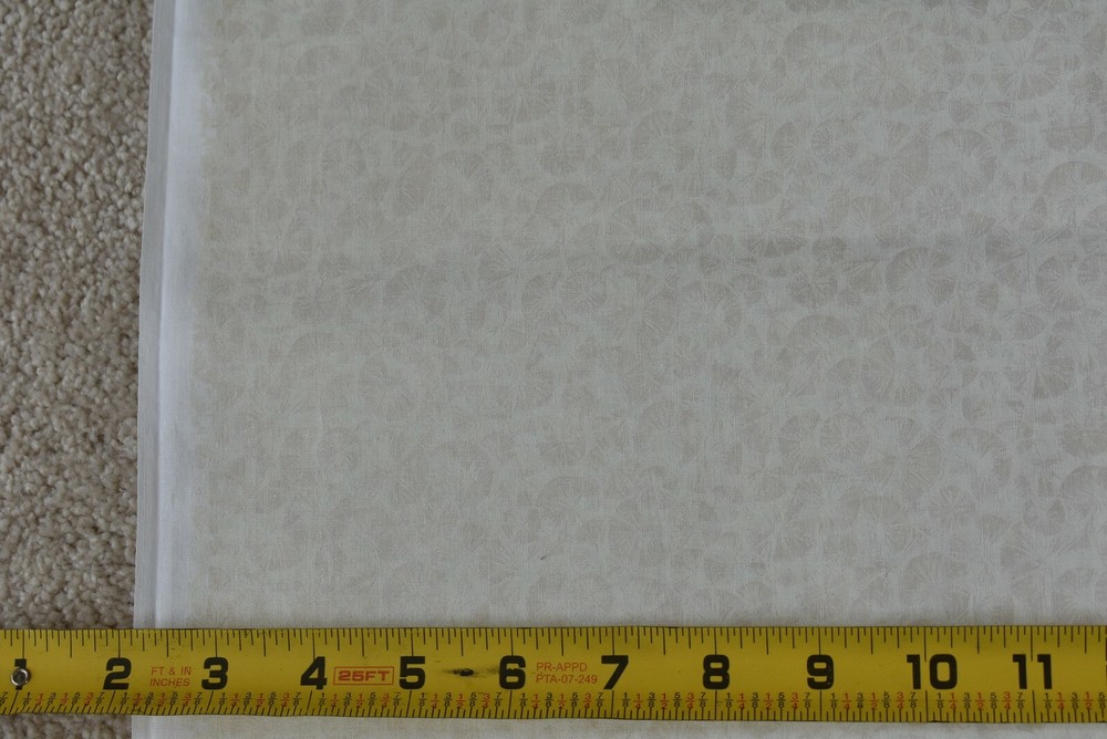 By 1/2 Yd, 44″ Wide, Cream Print on Cream Lighter-Weight Cotton, M5594