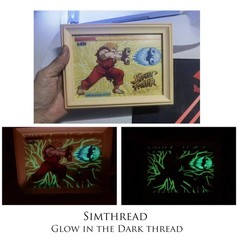 Simthread Glow in The Dark 500m/spool, pink, yellow, green, blue, white