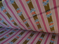 4 YARDS x 44″ Westminster Fibers Fabric Free Spirit Pink white stripe Flowers