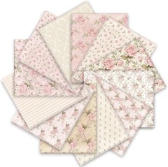 Floral Cotton Fabric Fat Quarters 18×22 Inch Quilting Squares 12 Pack