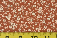 34″ Long, Vintage, Cream Floral on Rust Quilt Cotton, V184