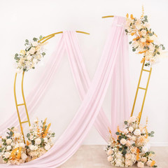Wedding Arch Draping Fabric 1 Panel 29″ x 19Ft Blush Pink Sheer Chiffon Curtain